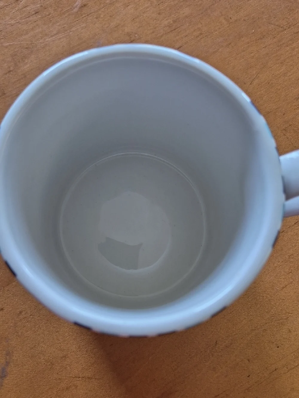Rare Jonathan Adler Ceramic Geometric Pattern Mug in Teal, Navy & Gold. 12 oz